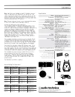 Предварительный просмотр 2 страницы Audio Technica U891RCx Installation And Operation Manual