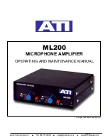 Audio Technologies Incorporated ML200 Operating And Maintenance Manual preview