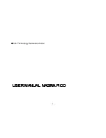 Audio Technology Nagra Pico User Manual preview