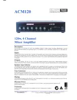 Предварительный просмотр 1 страницы AUDIO TELEX ACM120 Specifications