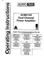 Предварительный просмотр 1 страницы AUDIO TELEX ACM2150 Operating Instructions