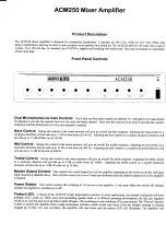 Предварительный просмотр 3 страницы AUDIO TELEX ACM250 Operation Manual