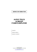 AUDIO TELEX ACM250P Service Information предпросмотр