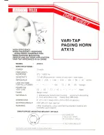 AUDIO TELEX ATX15 Datasheet preview