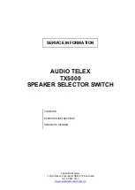 AUDIO TELEX Audio Telex TX5000 Service Information preview