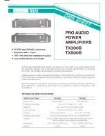 Предварительный просмотр 1 страницы AUDIO TELEX PRO AUDIO TX300B Datasheet