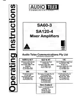 AUDIO TELEX SA120-4 Operating Instructions предпросмотр