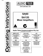 AUDIO TELEX SA120 Operating Instructions предпросмотр