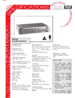 Предварительный просмотр 1 страницы AUDIO TELEX SA120 Specifications