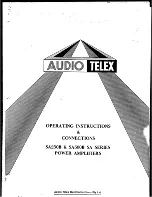 Предварительный просмотр 1 страницы AUDIO TELEX SA250B Operating Instructions