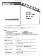 Preview for 1 page of AUDIO TELEX TX4000 Datasheet