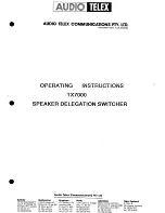 AUDIO TELEX TX7000 Operating Instructions предпросмотр