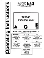 AUDIO TELEX TX8000 Operating Instructions preview