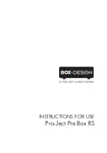 Предварительный просмотр 1 страницы Audio Trade Pro-Jet Pre Box RS Instructions For Use