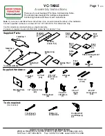 Предварительный просмотр 1 страницы Audio Visual Furniture VC-TABLE Assembly Instructions Manual