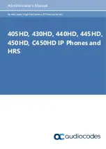 Предварительный просмотр 1 страницы AudioCodes 405HD Administrator'S Manual