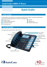 Предварительный просмотр 1 страницы AudioCodes 430HD Quick Manual