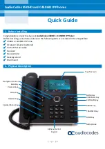 AudioCodes 450HD Quick Manual предпросмотр