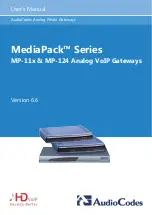 Предварительный просмотр 1 страницы AudioCodes Media Pack MP-11x User Manual