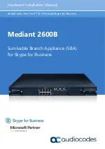 AudioCodes Mediant 2600B Hardware Installation Manual preview