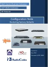 Предварительный просмотр 1 страницы AudioCodes Mediant 4000 E-SBC Configuration Note