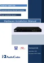 AudioCodes Mediant 4000 E-SBC Hardware Installation Manual предпросмотр