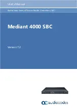 Предварительный просмотр 1 страницы AudioCodes Mediant 4000 SBC User Manual