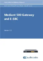 Предварительный просмотр 1 страницы AudioCodes Mediant 500 Hardware Installation Manual