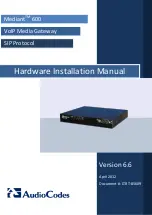 AudioCodes Mediant 600 Hardware Installation Manual preview