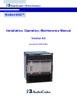 AudioCodes Mediant 8000 Installation, Operation & Maintenance Manual preview