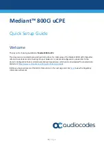 Preview for 1 page of AudioCodes Mediant 800Ci uCPE Quick Setup Manual