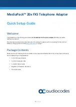 AudioCodes MediaPack 20 Series Quick Setup Manual предпросмотр