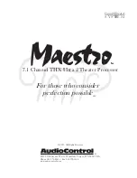 AudioControl 7.1 Channel THX Ultra 2 Theater Processor Manual preview