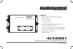 Предварительный просмотр 1 страницы AudioControl ACX-600.1 Quick Start Manual