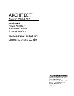 AudioControl Architect 1160 Installer'S Manual предпросмотр