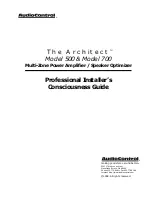 Предварительный просмотр 1 страницы AudioControl Architect 500 Installer'S Manual