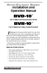 AudioControl BVD-10 Installation And Operation Manual preview