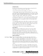 Preview for 16 page of AudioControl Concert AVR-1 User Functionality Manual