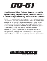 Preview for 1 page of AudioControl DQ-61 User Manual