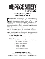 Предварительный просмотр 1 страницы AudioControl Epicenter InDash Owner'S Enjoyment Manual