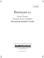 AudioControl Pantages G3 Professional Installer'S Manual предпросмотр