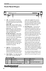 Предварительный просмотр 12 страницы AudioControl RS 500 Installation Manual