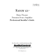 AudioControl Savoy G3 Installer'S Manual предпросмотр