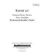 Предварительный просмотр 3 страницы AudioControl Savoy G3 Installer'S Manual