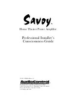 Предварительный просмотр 1 страницы AudioControl SAVOY Installation Manual