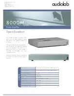 Audiolab 8000M Specification Sheet preview