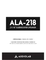 Preview for 1 page of Audiolab ala-218 User Manual