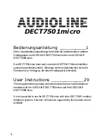 Предварительный просмотр 2 страницы AUDIOLINE 7501MICRO Operating Instructions Manual