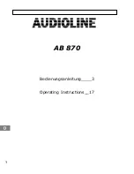 Предварительный просмотр 2 страницы AUDIOLINE AB 870 Operating Instructions Manual