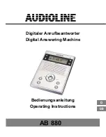 Предварительный просмотр 1 страницы AUDIOLINE AB 880 Operating Instructions Manual